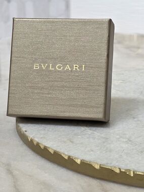 Bvlgari Shimmery Taupe Jewelry Box with Gold Logo